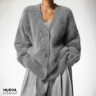 Lavinque Cardigan Cardigan Doux en Maille Poilue | Chaleur & Élégance Décontractée | Confort Absolu