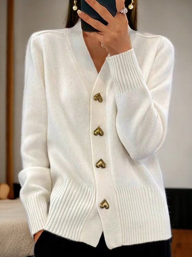 Lavinque Cardigan Cardigan en Maille | Boutons Décoratifs | Élégance et Confort