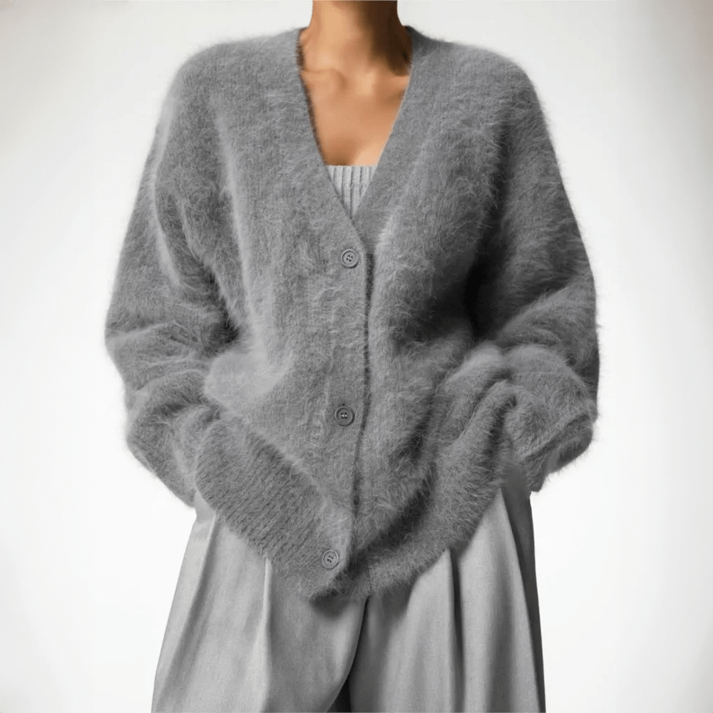 Lavinque Cardigan Cardigan en maille duveteuse | Beige | Chaleur et élégance cocooning
