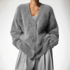 Lavinque Cardigan Cardigan en maille duveteuse | Beige | Chaleur et élégance cocooning