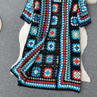 Lavinque Cardigan Cardigan Long au Crochet | Multicolore | Style Bohème et Authentique