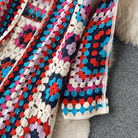 Lavinque Cardigan Cardigan Long au Crochet | Multicolore | Style Bohème et Authentique