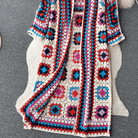 Lavinque Cardigan Cardigan Long au Crochet | Multicolore | Style Bohème et Authentique
