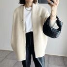Lavinque Cardigan Cardigan Long Beige | Maille Duveteuse | Élégant & Confortable