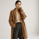 Lavinque Cardigan Cardigan Long Effiloché | Oversize | Camel Douillet
