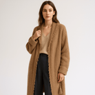 Lavinque Cardigan Cardigan Long Effiloché | Oversize | Camel Douillet