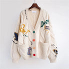 Lavinque Cardigan Cardigan Oversize | Tricot Épais | Style Unique et Coloré