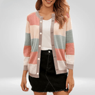 Lavinque Cardigan Cardigan Rayé | Boutons Élégants | Douceur et Style Décontracté