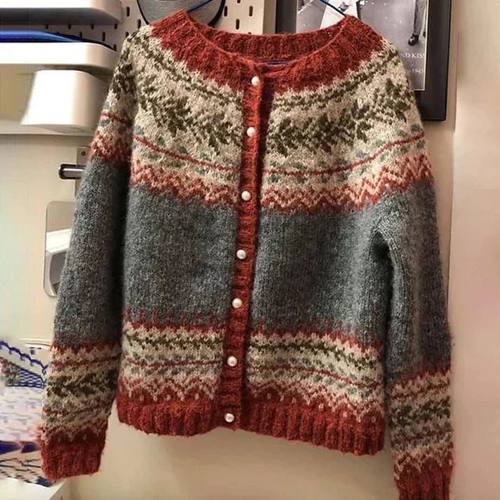 Lavinque Cardigan Couleur Mixte / S Cardigan Jacquard Hiver | Tricot Douillet | Authentique et Chaleureux
