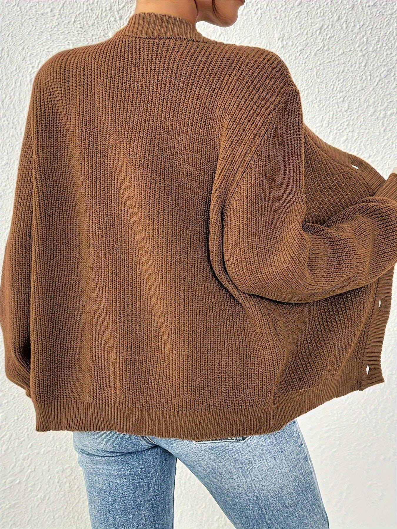 Lavinque Cardigan Gilet Brique à Col V | Boutonné | Doux et Facile à Superposer