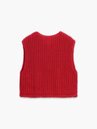 Lavinque Cardigan Gilet Sans Manches Tricoté | Rouge | Tendance et Confortable
