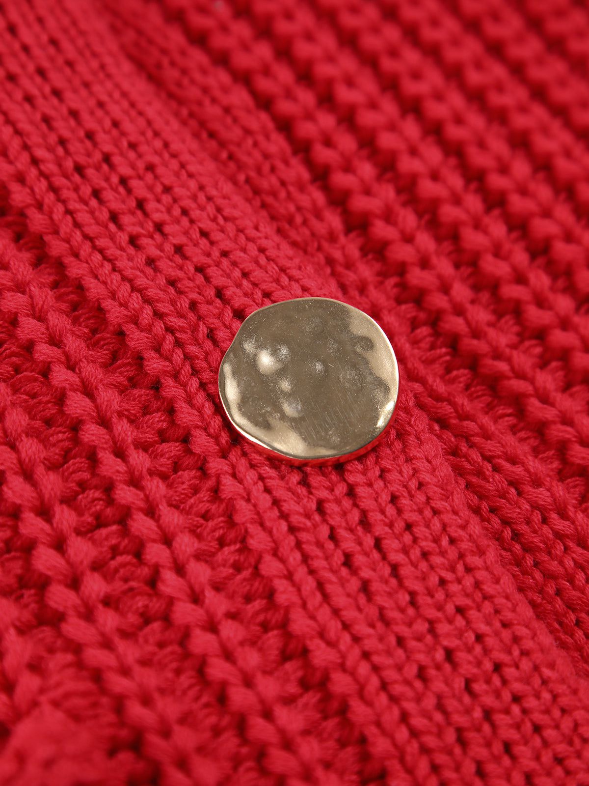 Lavinque Cardigan Gilet Sans Manches Tricoté | Rouge | Tendance et Confortable