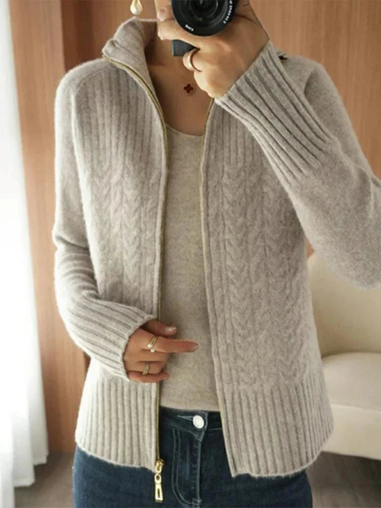 Lavinque Cardigan Gilet Zippé en Laine | Chaleur & Élégance | Style Décontracté