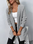 Lavinque Cardigan Gris / S Cardigan Long en Maille | Doux & Confortable | Style Décontracté