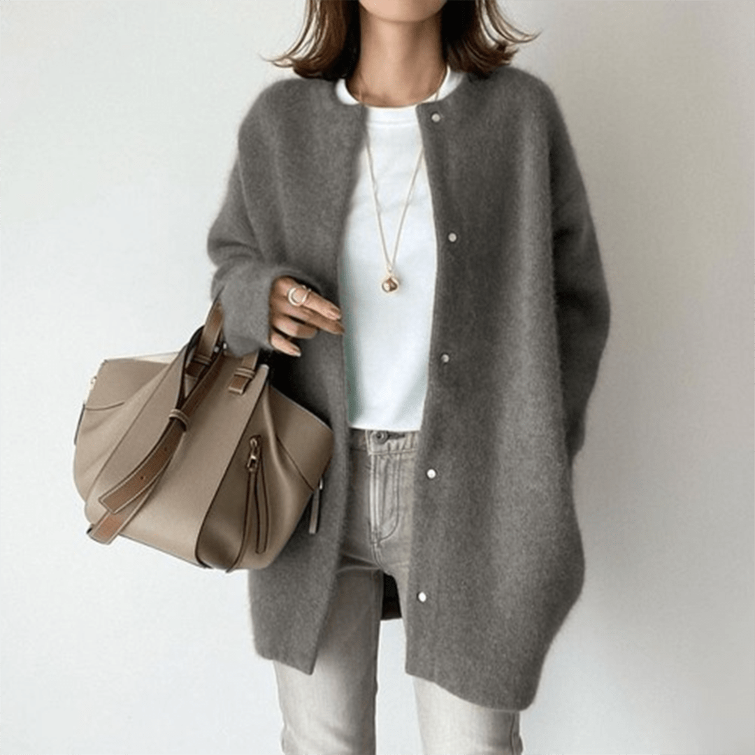 Lavinque Cardigan Gris / S Cardigan Long | Laine et Cachemire | Doux et Élégant