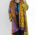Lavinque Cardigan Jaune / S Kimono Bohème Multicolore | Léger et Fluide | Élégance Décontractée
