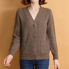 Lavinque Cardigan Koffie / S Cardigan Tricoté | Boutons Élégants | Chaleur et Raffinement