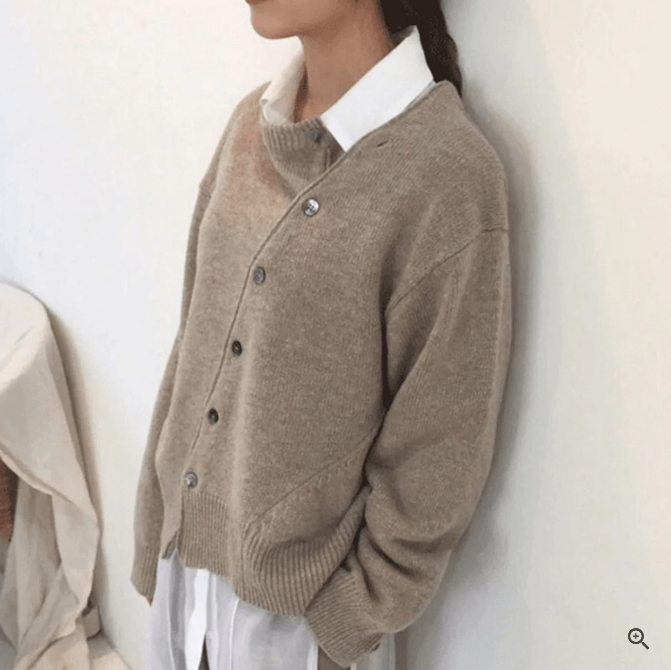 Lavinque Cardigan Marron / S Cardigan Asymétrique | Laine Douce | Élégance Décontractée