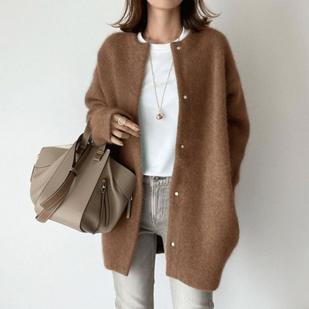 Lavinque Cardigan Marron / S Cardigan Long | Laine et Cachemire | Doux et Élégant