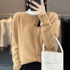 Lavinque Cardigan Marron / XS Cardigan Doux en Laine | Boutonné & Élégant | Confort et Style