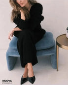 Lavinque Cardigan Noir / S Cardigan Doux en Maille Poilue | Chaleur & Élégance Décontractée | Confort Absolu