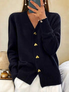 Lavinque Cardigan Noir / S Cardigan en Maille | Boutons Décoratifs | Élégance et Confort