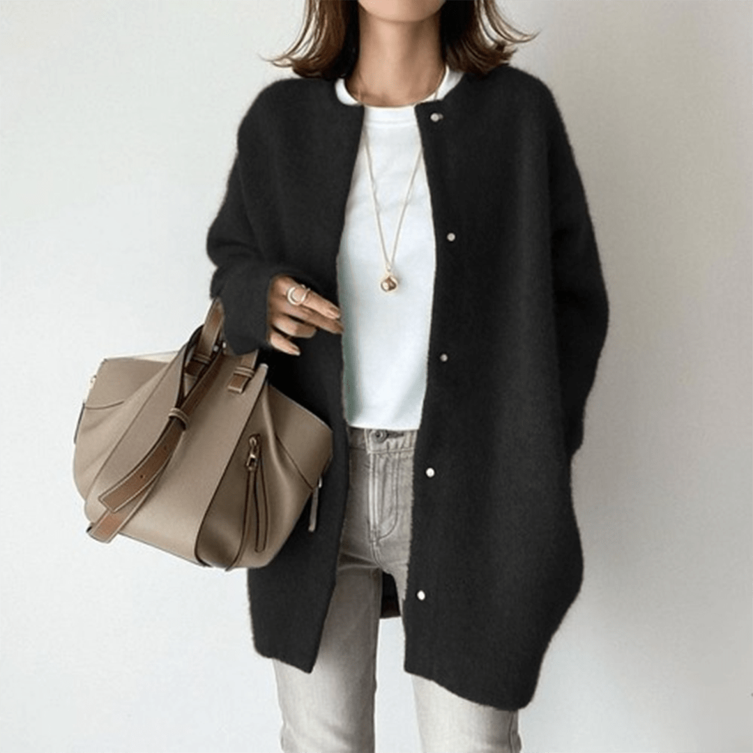 Lavinque Cardigan Noir / S Cardigan Long | Laine et Cachemire | Doux et Élégant