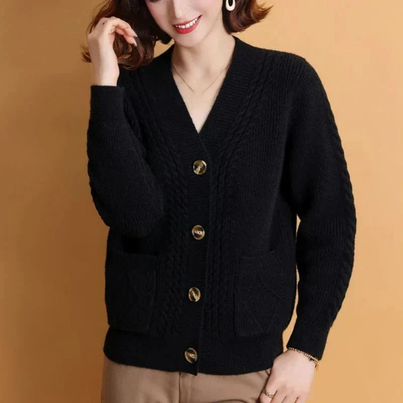 Lavinque Cardigan Noir / S Cardigan Tricoté | Boutons Élégants | Chaleur et Raffinement