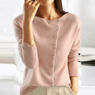 Lavinque Cardigan Rose / S Cardigan asymétrique boutonné | Cardigan | Élégance et confort