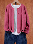 Lavinque Cardigan Rose / S Cardigan Oversize | Laine & Polyester | Doux et Tendance