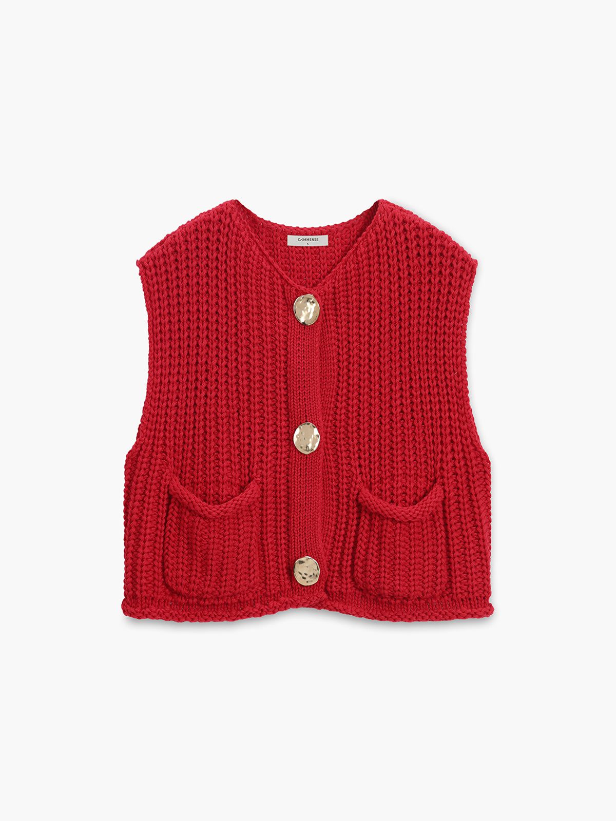 Lavinque Cardigan Rouge Bleu / XS Gilet Sans Manches Tricoté | Rouge | Tendance et Confortable