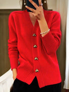 Lavinque Cardigan Rouge / S Cardigan en Maille | Boutons Décoratifs | Élégance et Confort