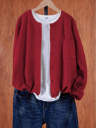 Lavinque Cardigan Rouge / S Cardigan Oversize | Laine & Polyester | Doux et Tendance