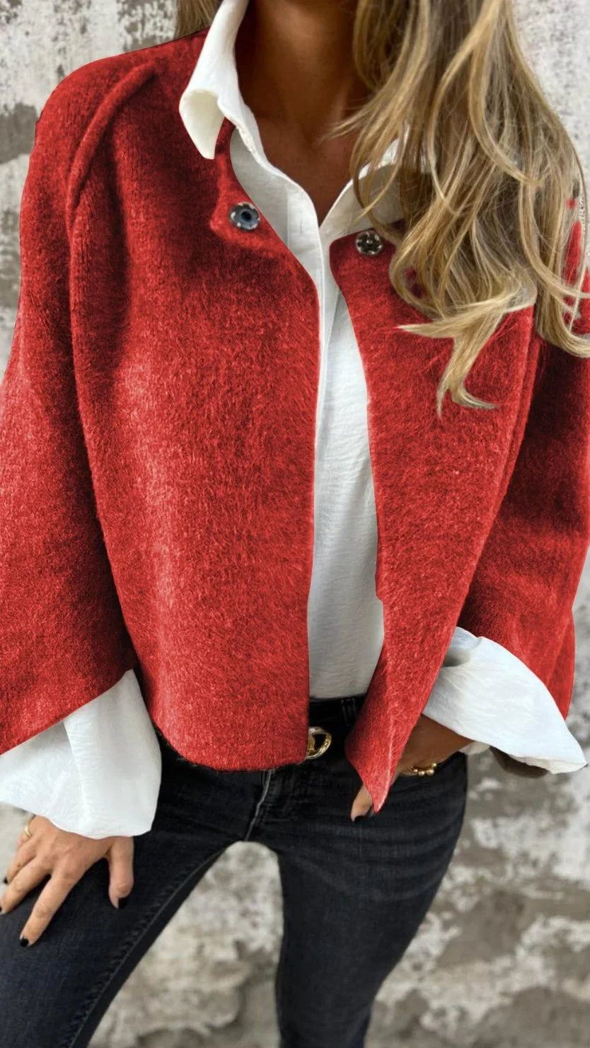 Lavinque Cardigan Terracota / S Veste en Laine | Élégante & Confortable | Idéale pour l'Automne
