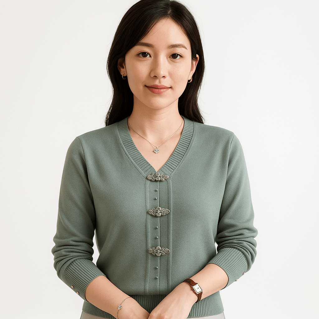 Lavinque Cardigan Vert clair / XS Cardigan Élégant | Fermeture Asiatique | Vert Clair Doux