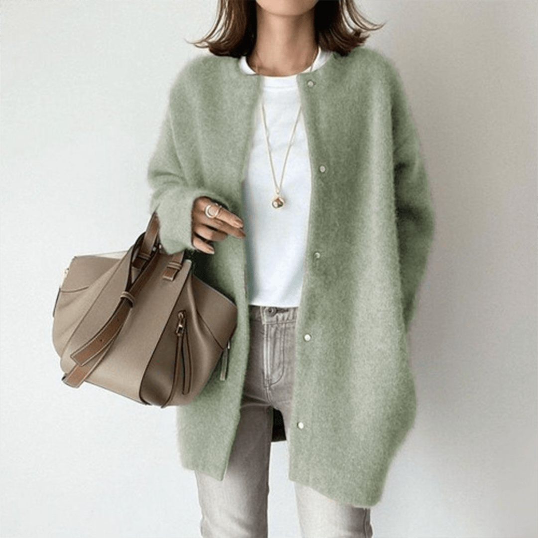 Lavinque Cardigan Vert / S Cardigan Long | Laine et Cachemire | Doux et Élégant
