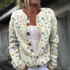 Lavinque Cardigan Vert / S Gilet Tricot Fleuri | Doux et Chaleureux | Style Bohème