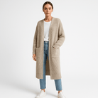 Lavinque Cardigans Beige / S Long Cardigan Beige | Maille Douce | Élégance Décontractée