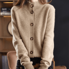 Lavinque Cardigans Cardigan Doux à Col Chemise | Crème | Élégant et Confortable