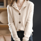 Lavinque Cardigans Cardigan Doux à Col Chemise | Crème | Élégant et Confortable