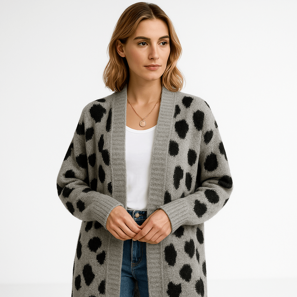 Lavinque Cardigans Cardigan Léopard Long | Style Animalier Chic | Coupe Fluide et Douce