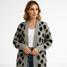 Lavinque Cardigans Cardigan Léopard Long | Style Animalier Chic | Coupe Fluide et Douce