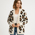 Lavinque Cardigans Cardigan Léopard Long | Style Animalier Chic | Coupe Fluide et Douce