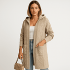 Lavinque Cardigans Cardigan Noir à Capuche | Long et Décontracté | Maille Confort
