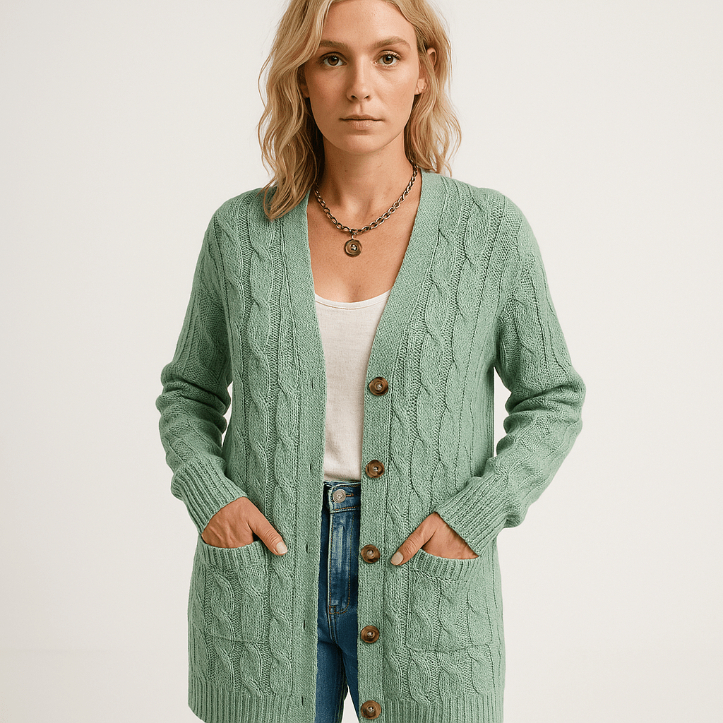 Lavinque Cardigans Cardigan Torsadé Beige | Long et Confortable | Style Intemporel