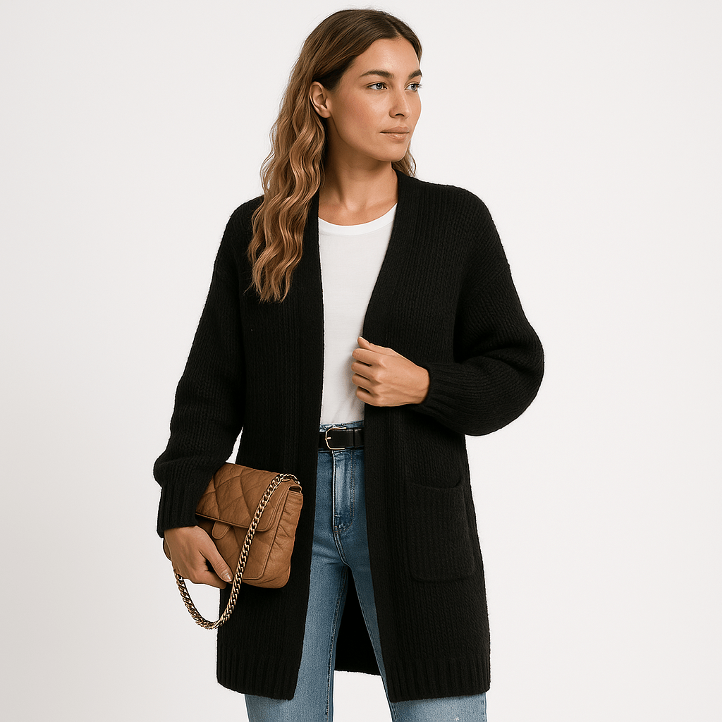 Lavinque Cardigans Long Cardigan Beige | Maille Douce | Élégance Décontractée
