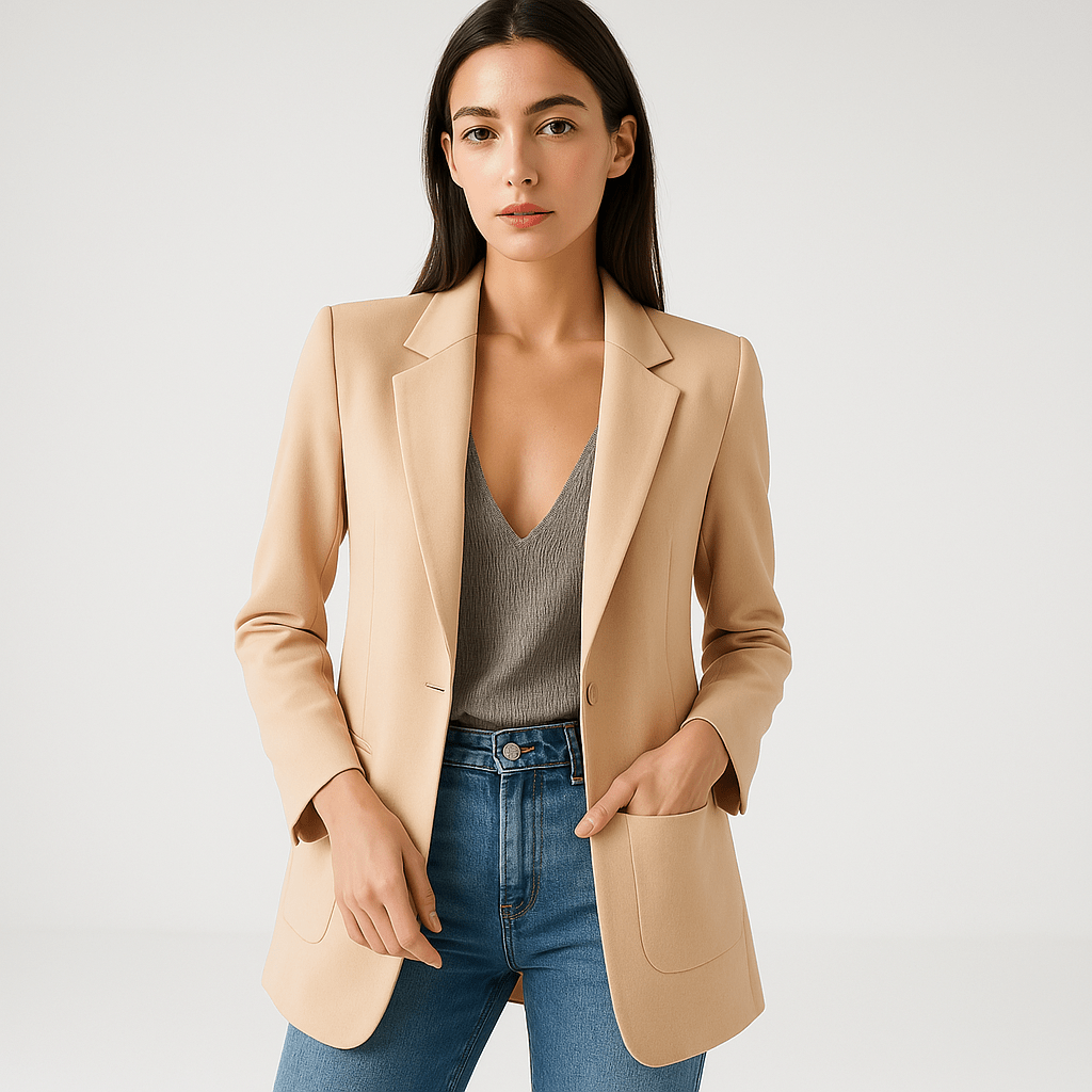 Lavinque Coats & Jacket Abricot / S Blazer Noir Classique | Élégant et Polyvalent | Coupe Droite