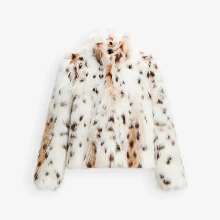 Lavinque Coats & Jacket Beige clair / XS Veste en Fausse Fourrure Imprimée | Élégance | Chaleur et Style