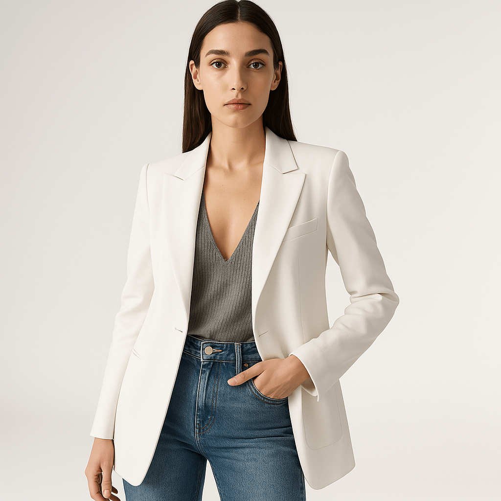 Lavinque Coats & Jacket Blanc / S Blazer Noir Classique | Élégant et Polyvalent | Coupe Droite