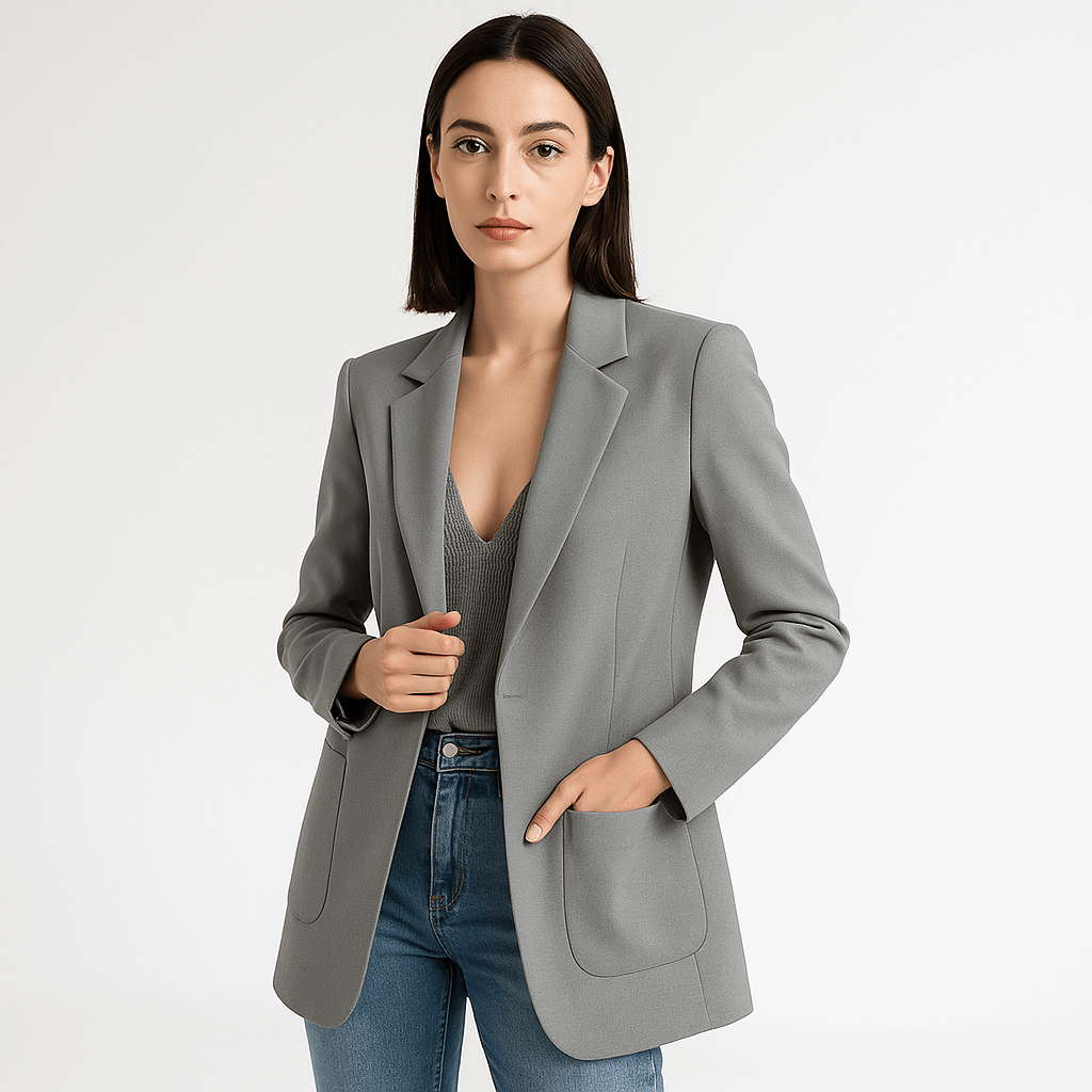Lavinque Coats & Jacket Gris / S Blazer Noir Classique | Élégant et Polyvalent | Coupe Droite